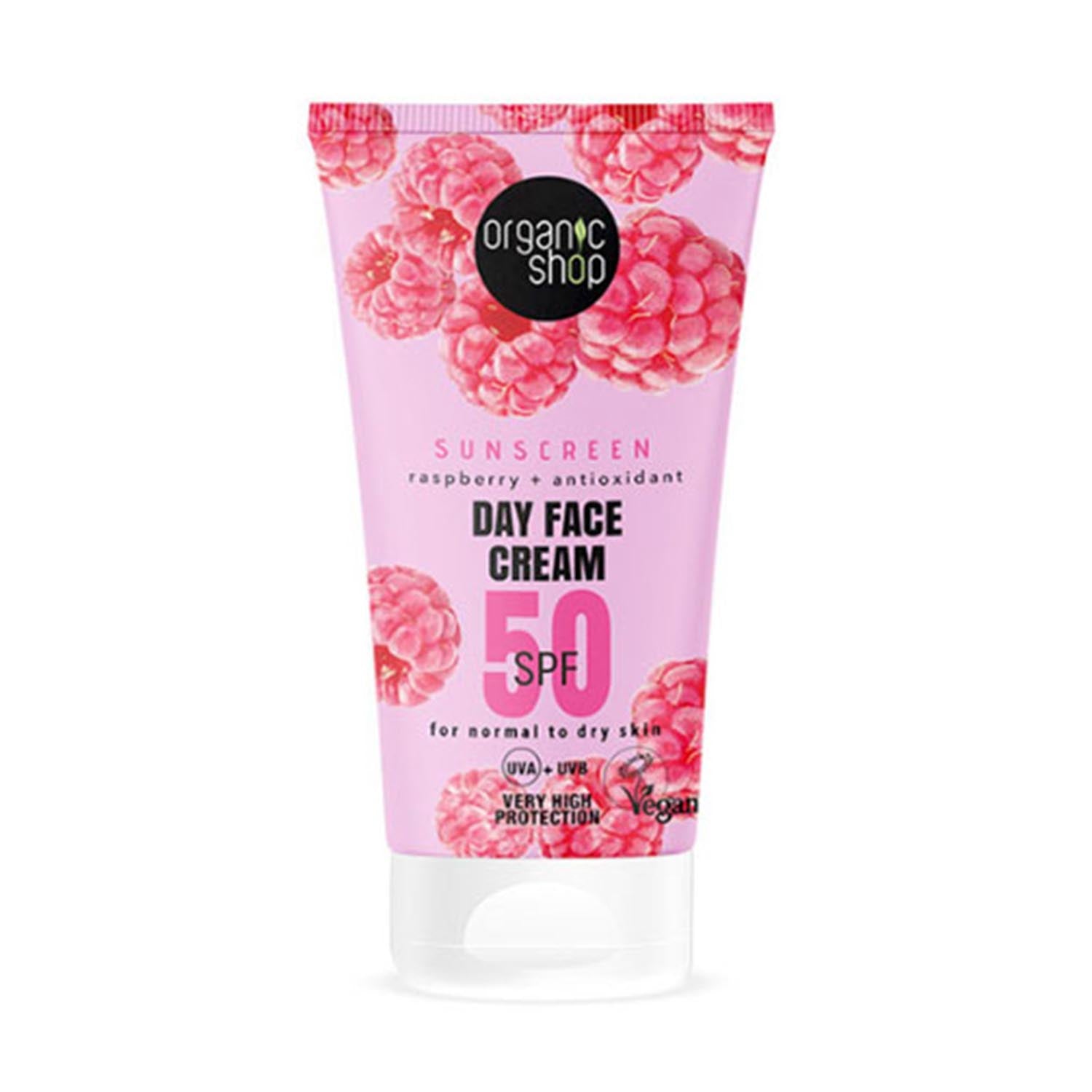 Organic Shop Raspberry Crema Facial De Dia Spf50 50Ml